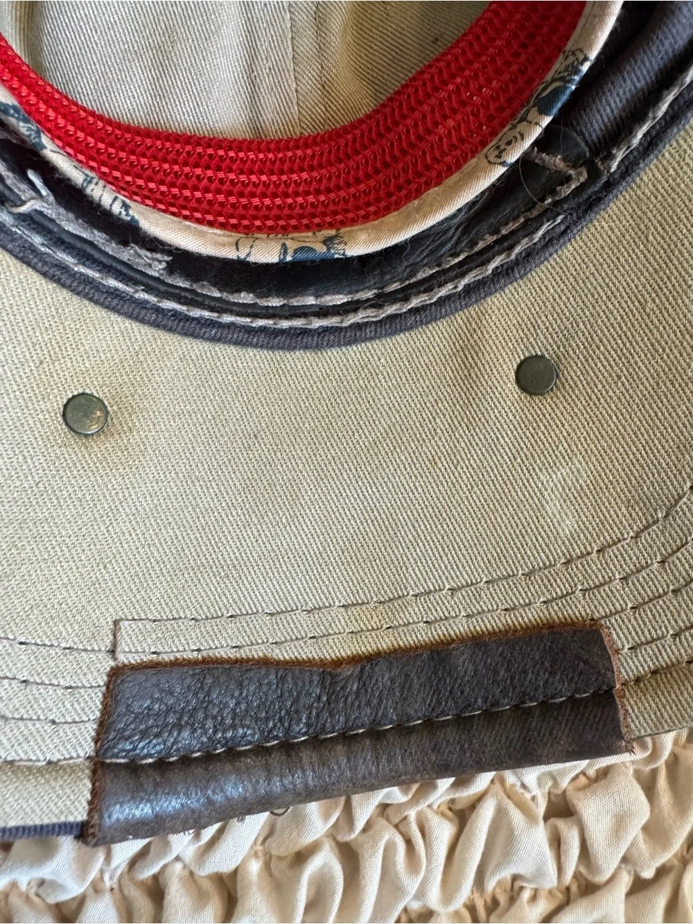 True Religion Distressed Horseshoe & Leather Baseball Hat